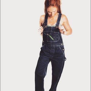 Vintage 80’s Key Imperial dark blue jean denim Overalls made USA PUBLIC STORAGE